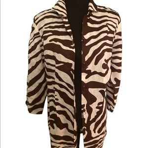 Vintage brown and white linen duster